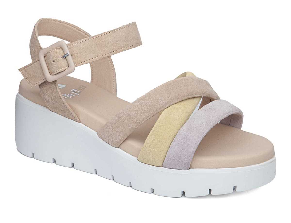 Callaghan 32000 Bera Sleehak Sandalen Dames Paars Geel Beige | PST1651SS